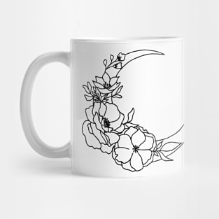 Moon & Flower Design Mug